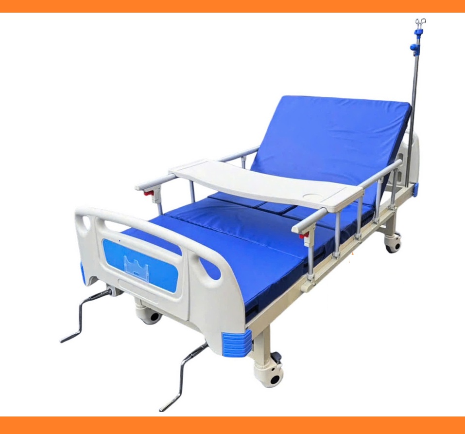 Giường bệnh 3 Tay quay Lucass C43 - Có bô vệ sinh Bàn ăn